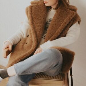 Max Mara Teddy fabric gilet teano vest